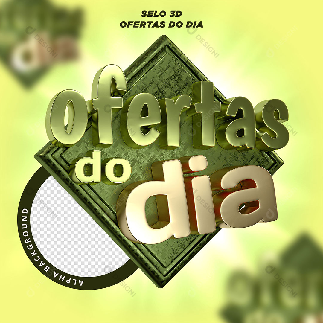 Ofertas do Dia Selo 3D Elemento Para Composição PSD