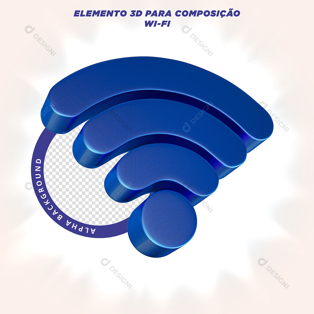 Wi-Fi Network Selo 3D Elemento Para Composição PSD