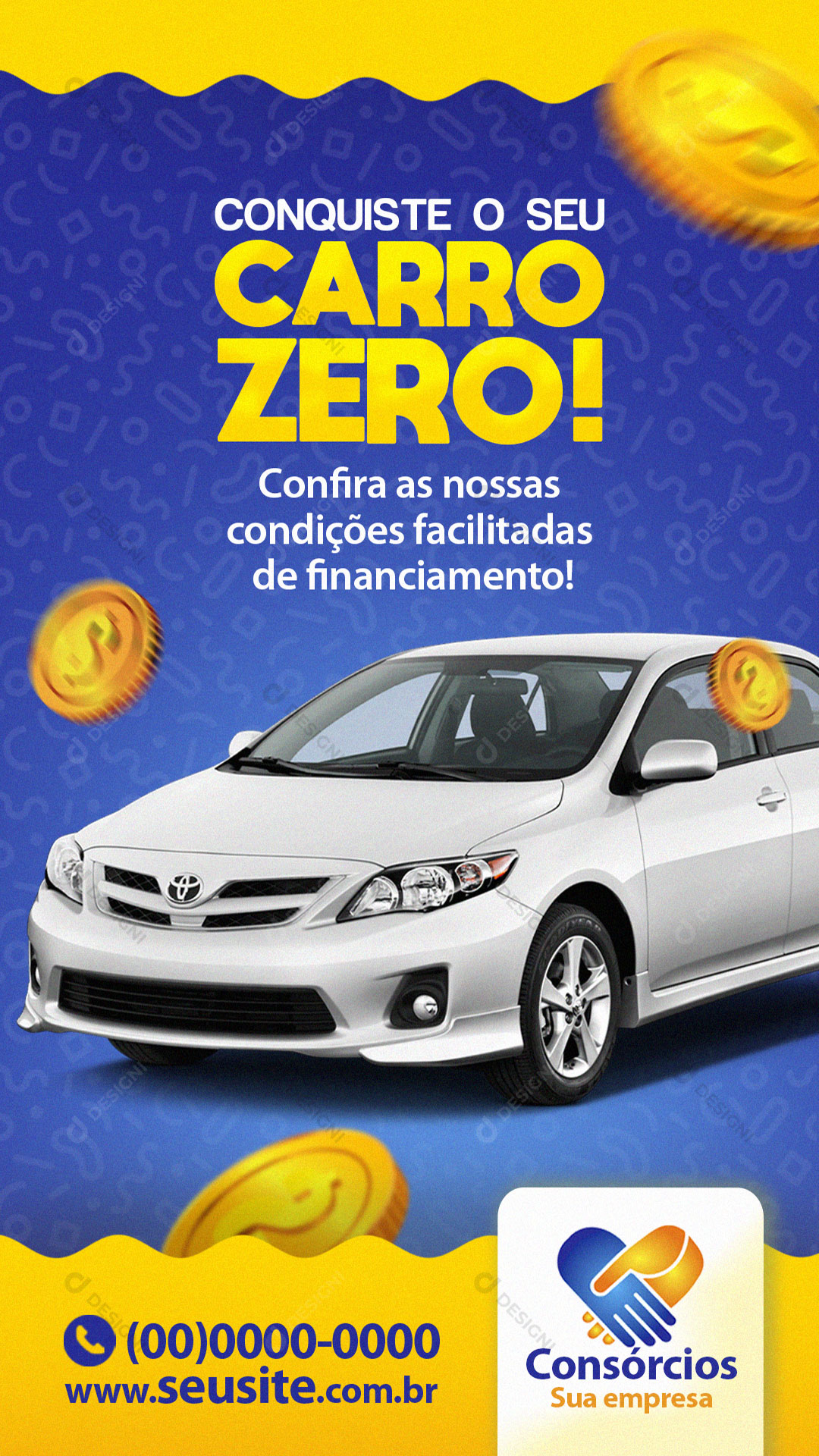 Story Conquiste o Seu Carro Zero Consórcio Social Media PSD Editável