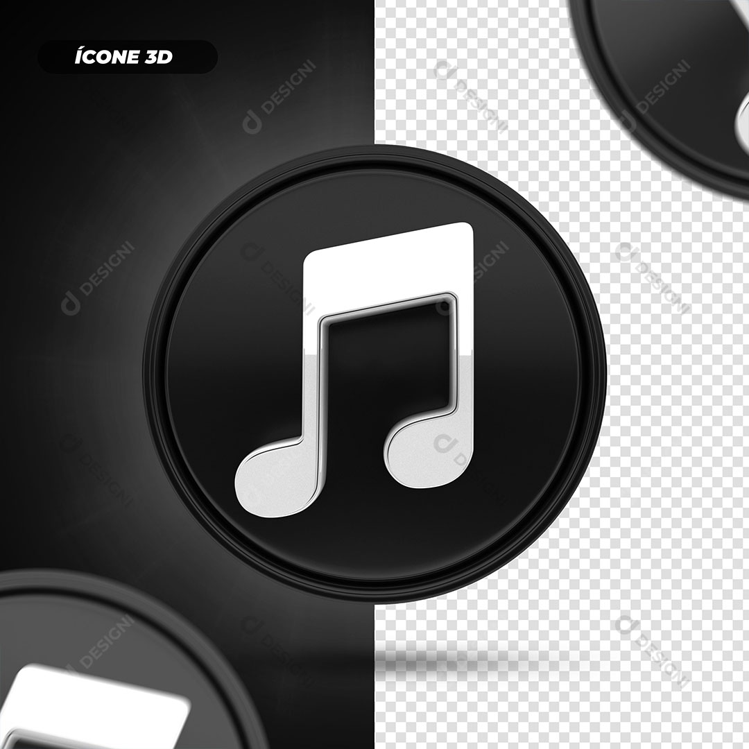 Ícone 3D Musica Music Audio Elemento Para Composição PSD + PNG Transparente