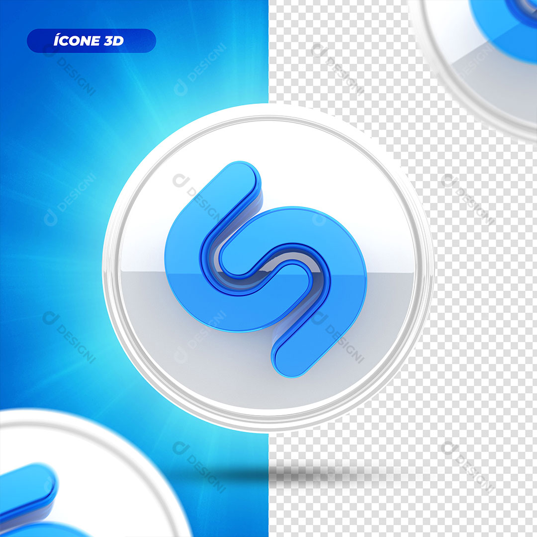 Ícone 3D Shazam Elemento Para Composição PSD + PNG Transparente