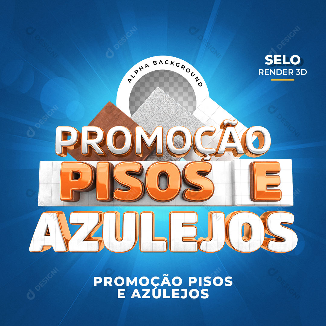 Festival de Pisos e Azulejos Selo 3D Para Composição PNG Transparente