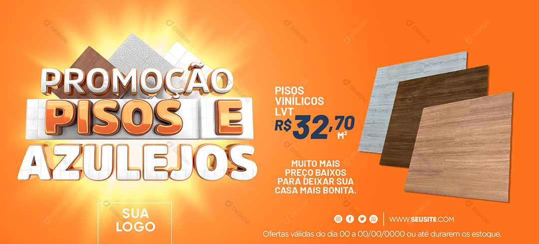 Banner Festival de Pisos e Azulejo Social Media PSD Editável