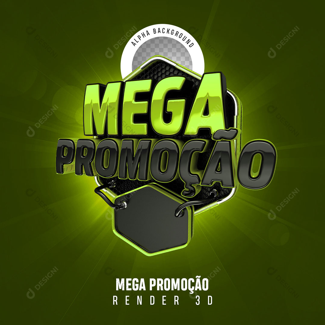 Mega Promoção Selo 3D Para Composição PNG Transparente
