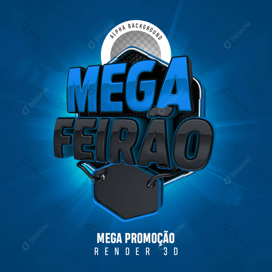 Mega Feirão Selo 3D Para Composição PNG Transparente