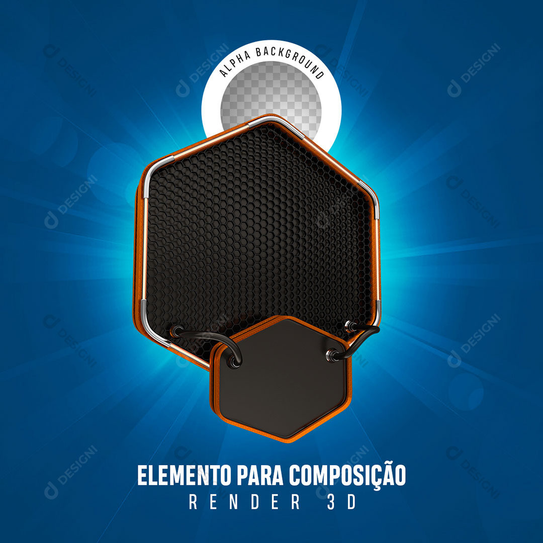 Elemento 3D Para Composição de Texto PNG Transparente