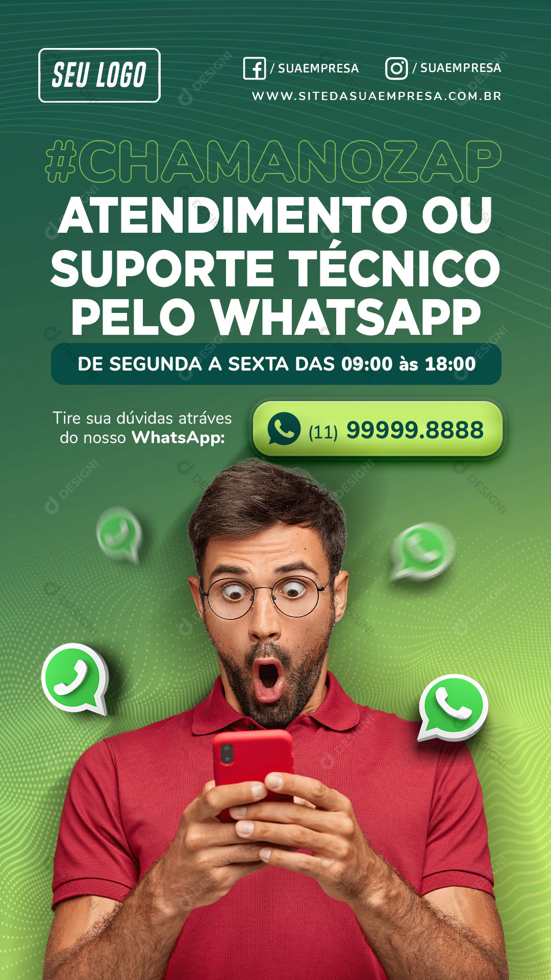 Story Atendimento ou Suporte Técnico Social Media PSD Editável