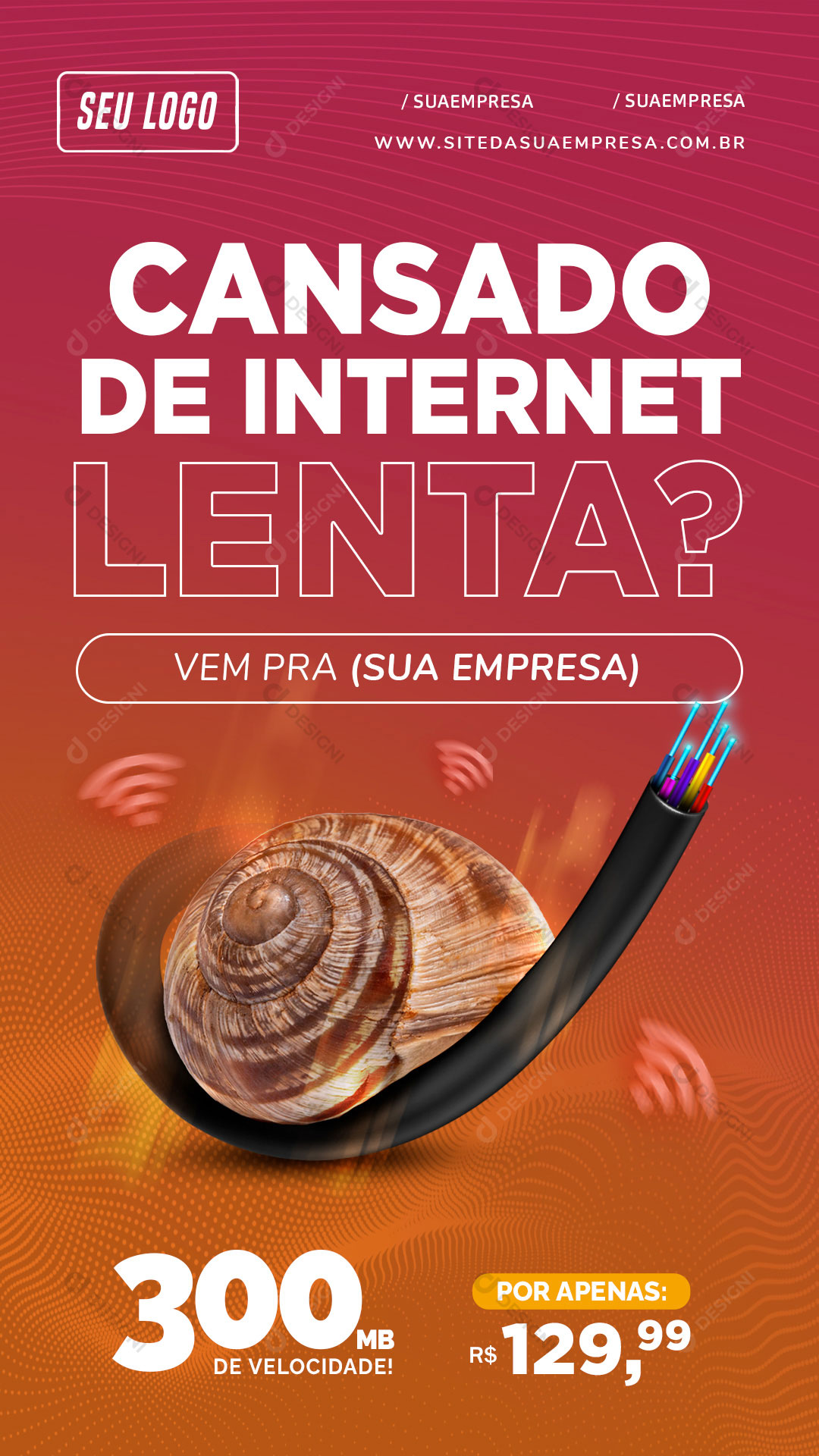 Story Cansado de Internet Lenta Social Media PSD Editável