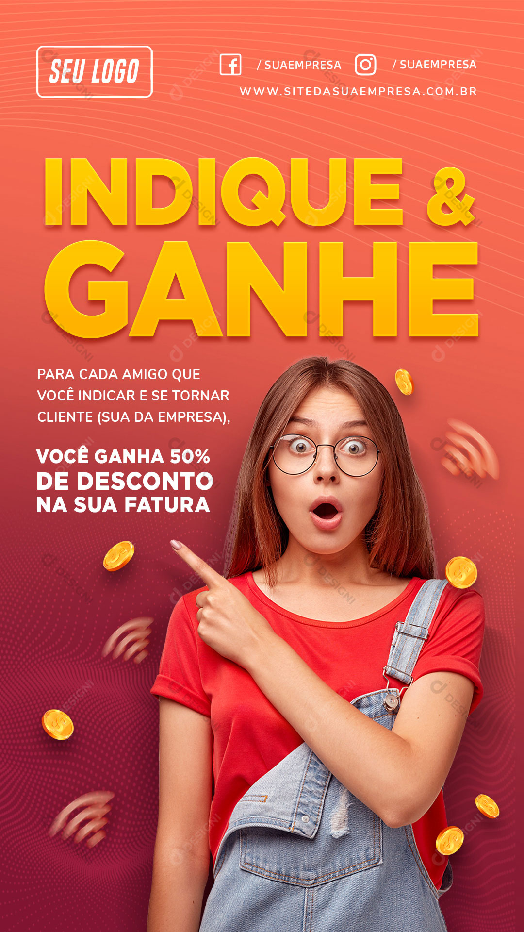 Story Indique e Ganhe Social Media PSD Editável