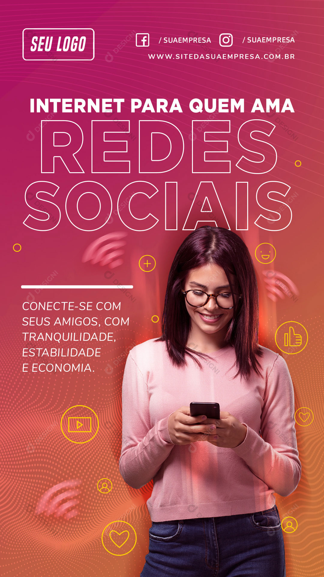 Story Internet Para Quem Ama Redes Sociais Social Media PSD Editável