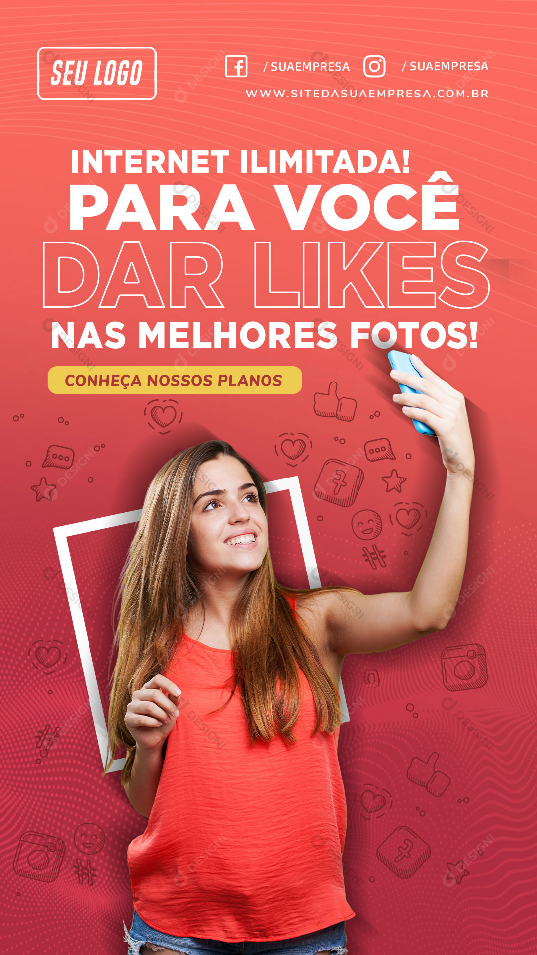 Story Internet Ilimitado Para Você Social Media PSD Editável