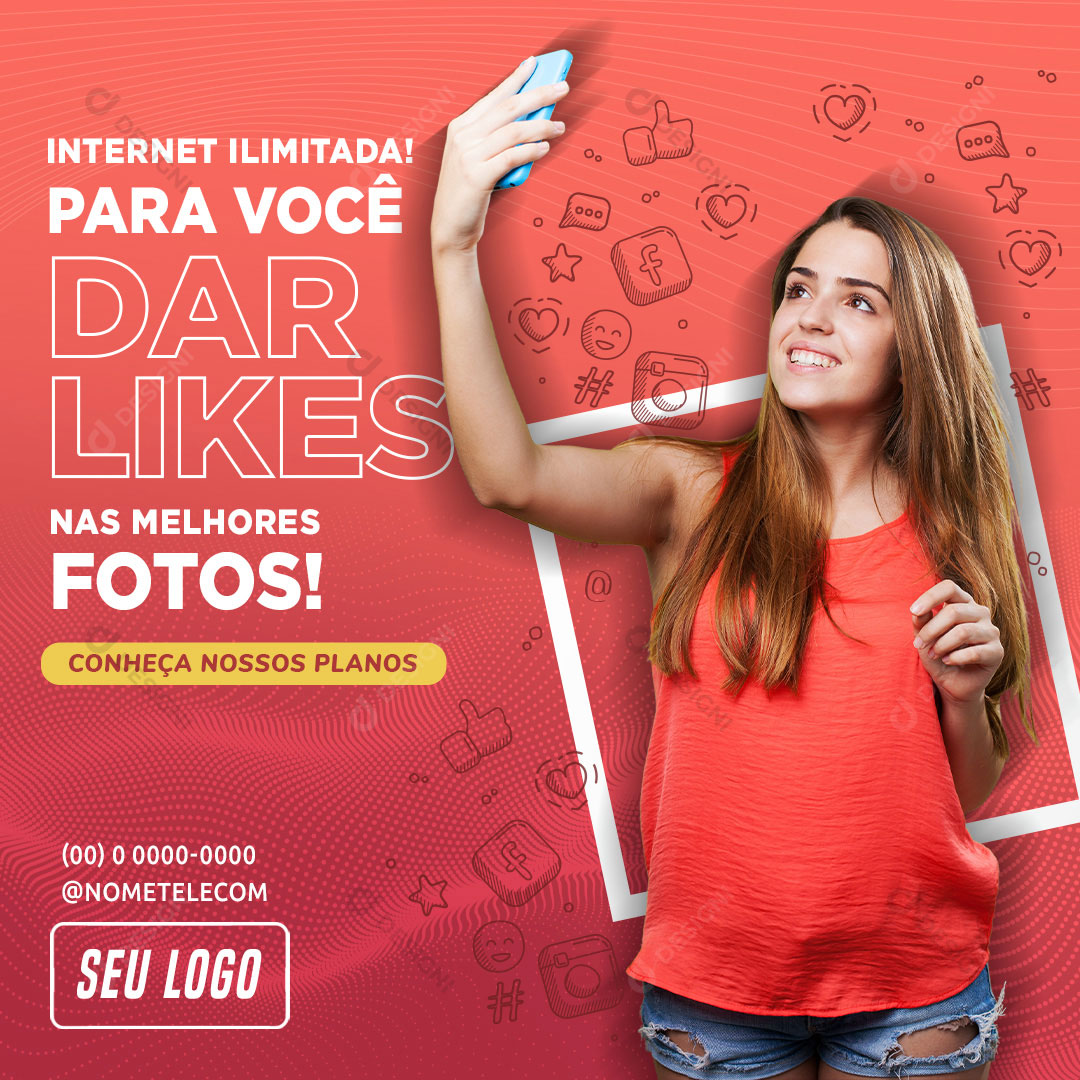 Internet Ilimitado Para Você Social Media PSD Editável