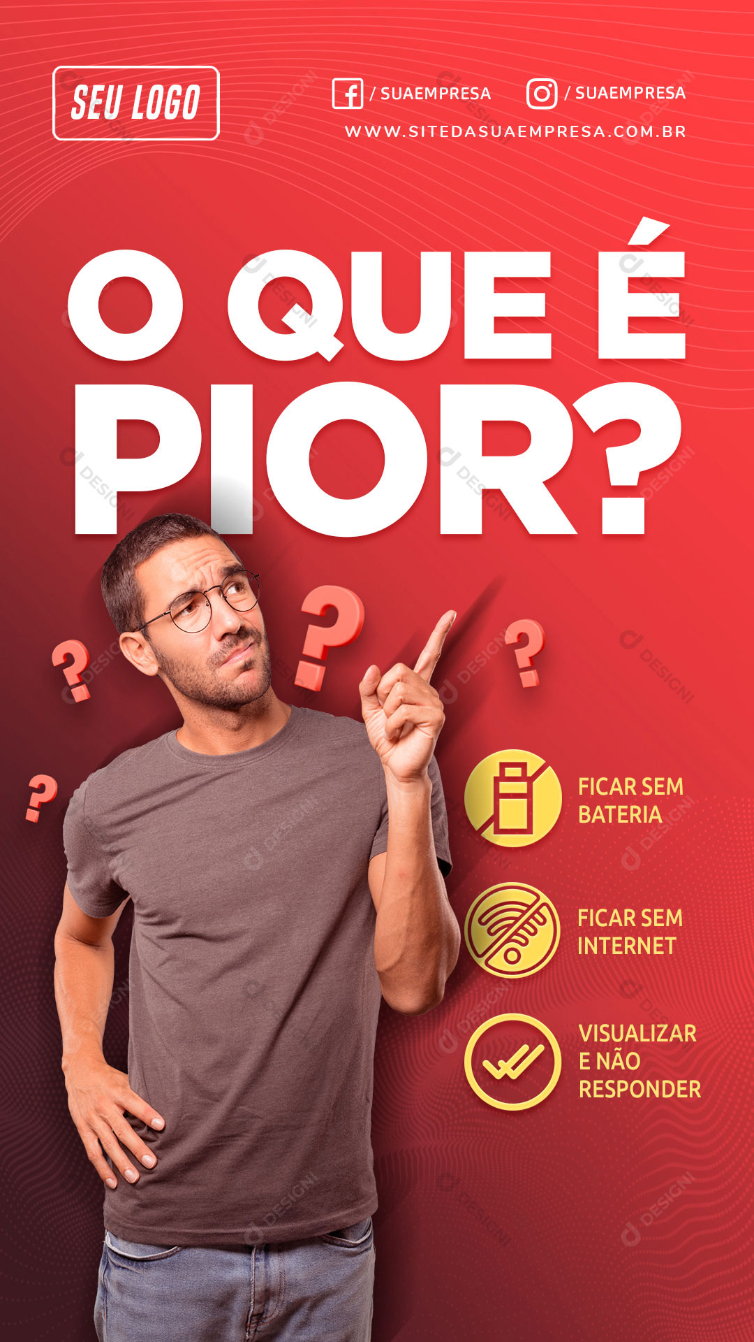 Story o Que é Pior Social Media PSD Editável