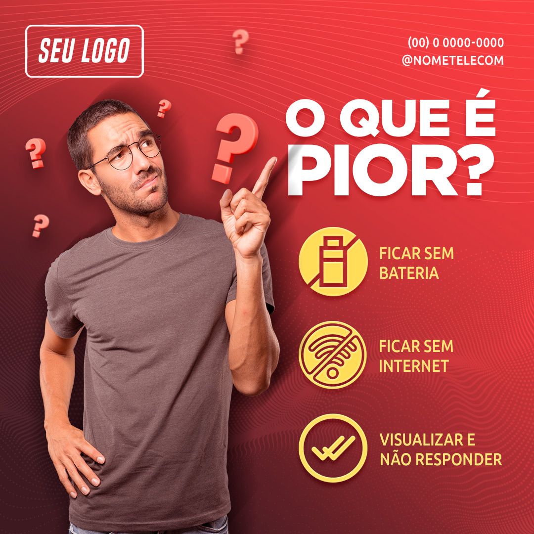 Internet O Que e Pior Social Media PSD Editável
