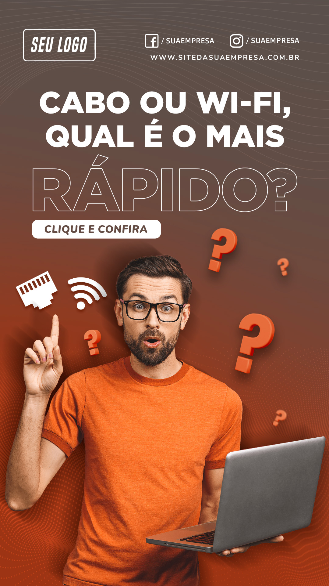 Story Internet Cabo ou Wi-Fi Qual é o Melhor Social Media PSD Editável