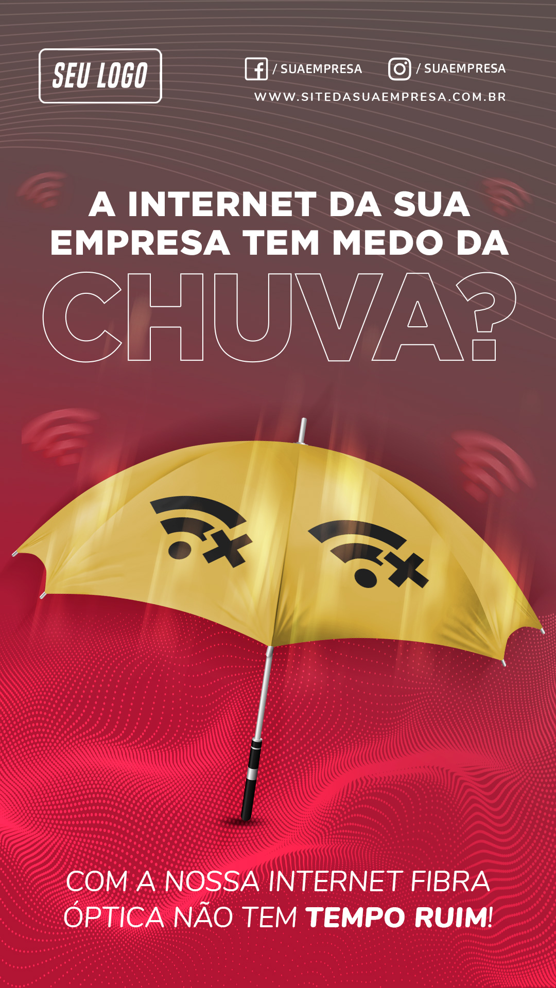 Story A Internet da Sua Empresa Tem Medo de Chuva Social Media PSD Editável