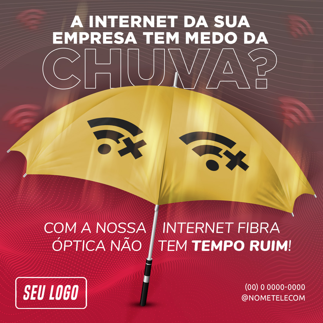 A Internet da Sua Empresa Tem Medo de Chuva Social Media PSD Editável