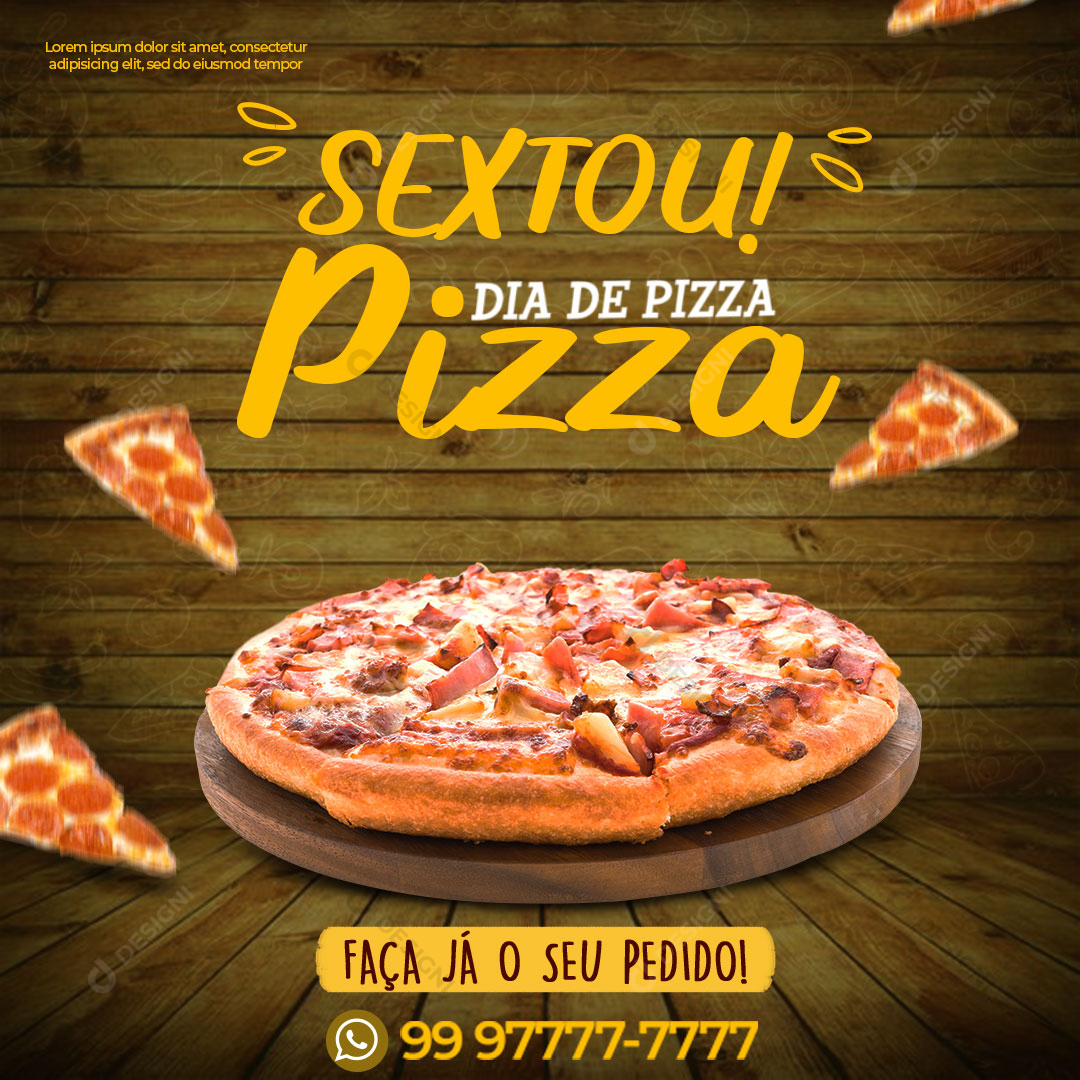 Pizzaria Sextou Dia de Pizza Social Media PSD Editável