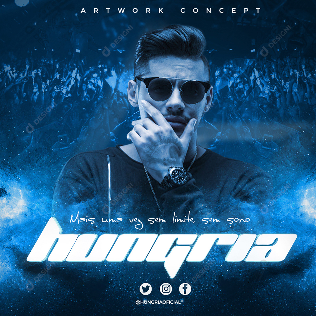 Flyer Show Evento Hungria Hip Hop Social Media PSD Editável