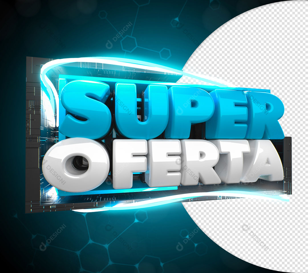 Super Ofertas Selo 3D Elemento Para Composição PSD + PNG Transparente
