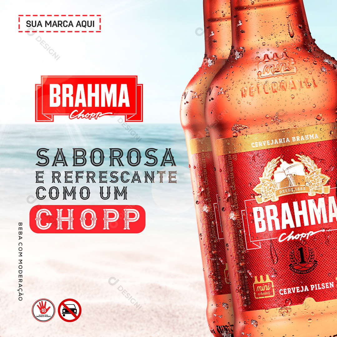 Brahma Chopp Social Media PSD Editável Bares Cerveja Bebidas