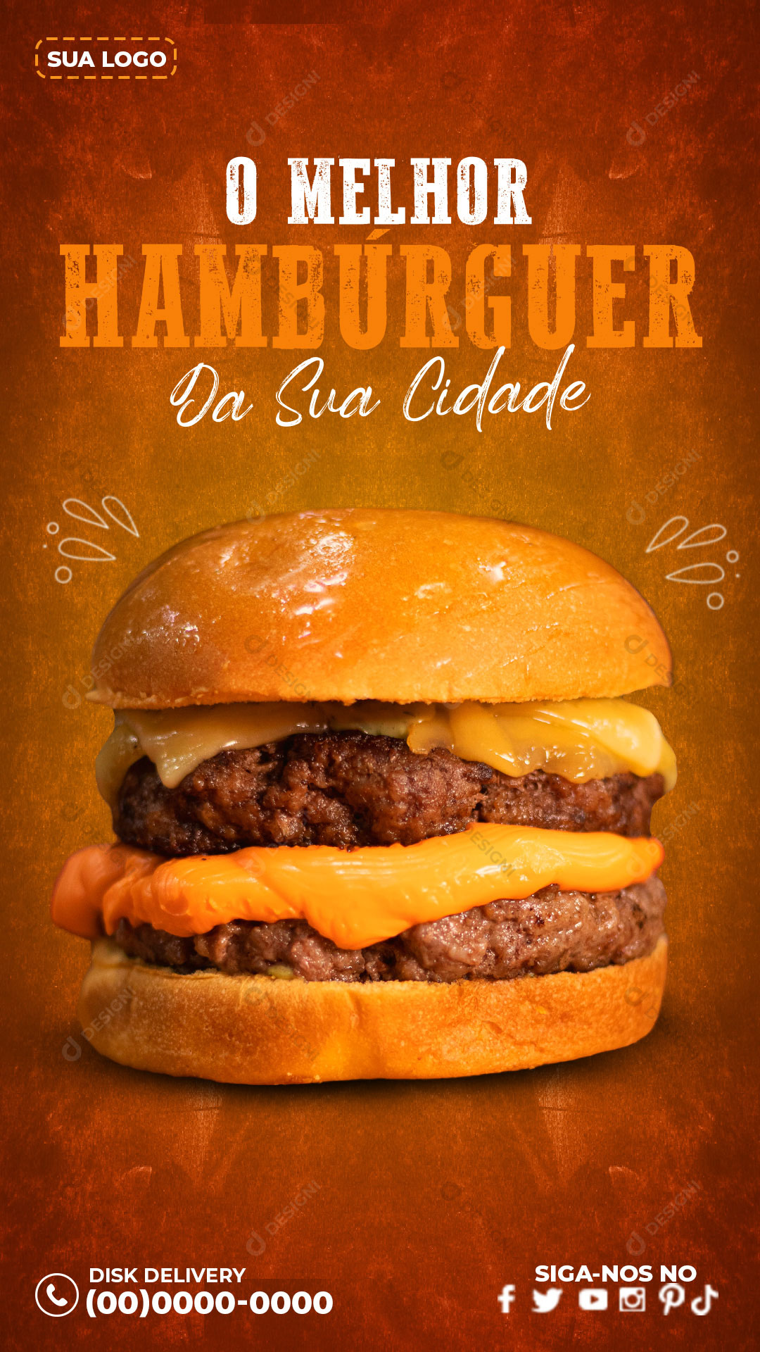 Story Hamburgueria  O Melhor Hambúrguer da Sua Cidade Social Media PSD Editável