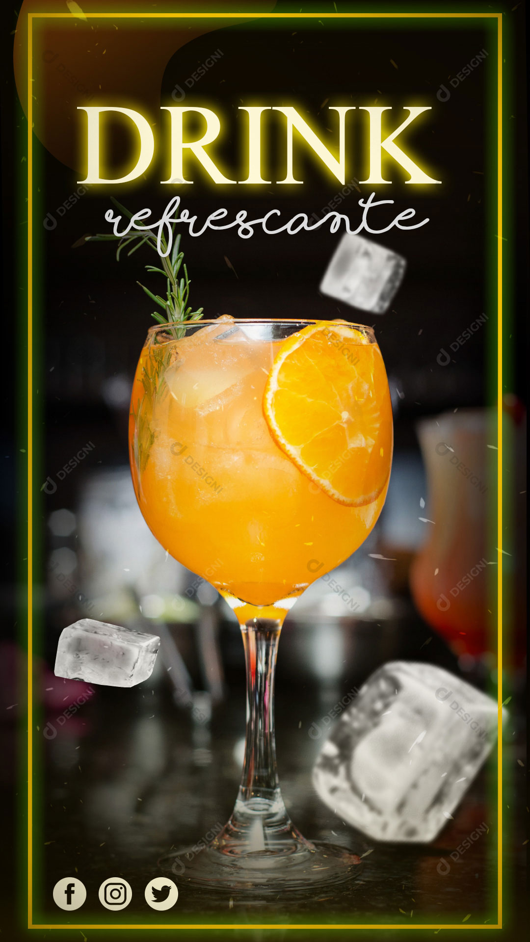 Story Bebida Drink Refrescante Social Media PSD Editável