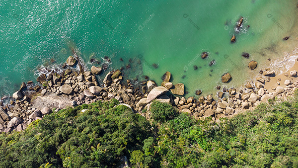 Vista Aérea das Ondas Suaves da Praia