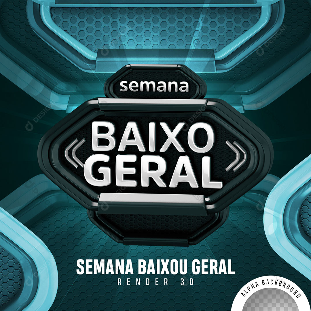 Semana Baixo Geral Selo 3D Para Composição PNG Transparente