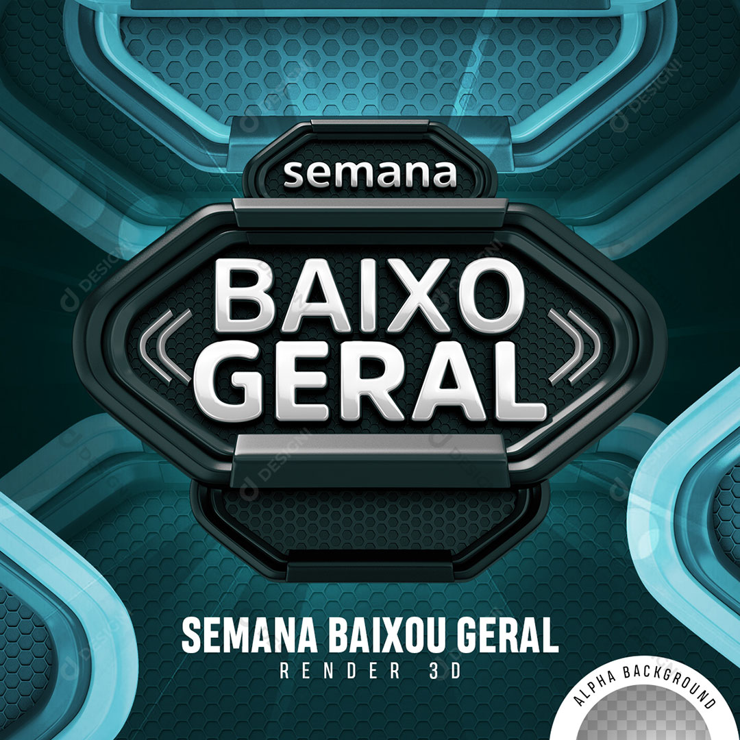 Semana Baixo Geral Selo 3D Para Composição PNG Transparente