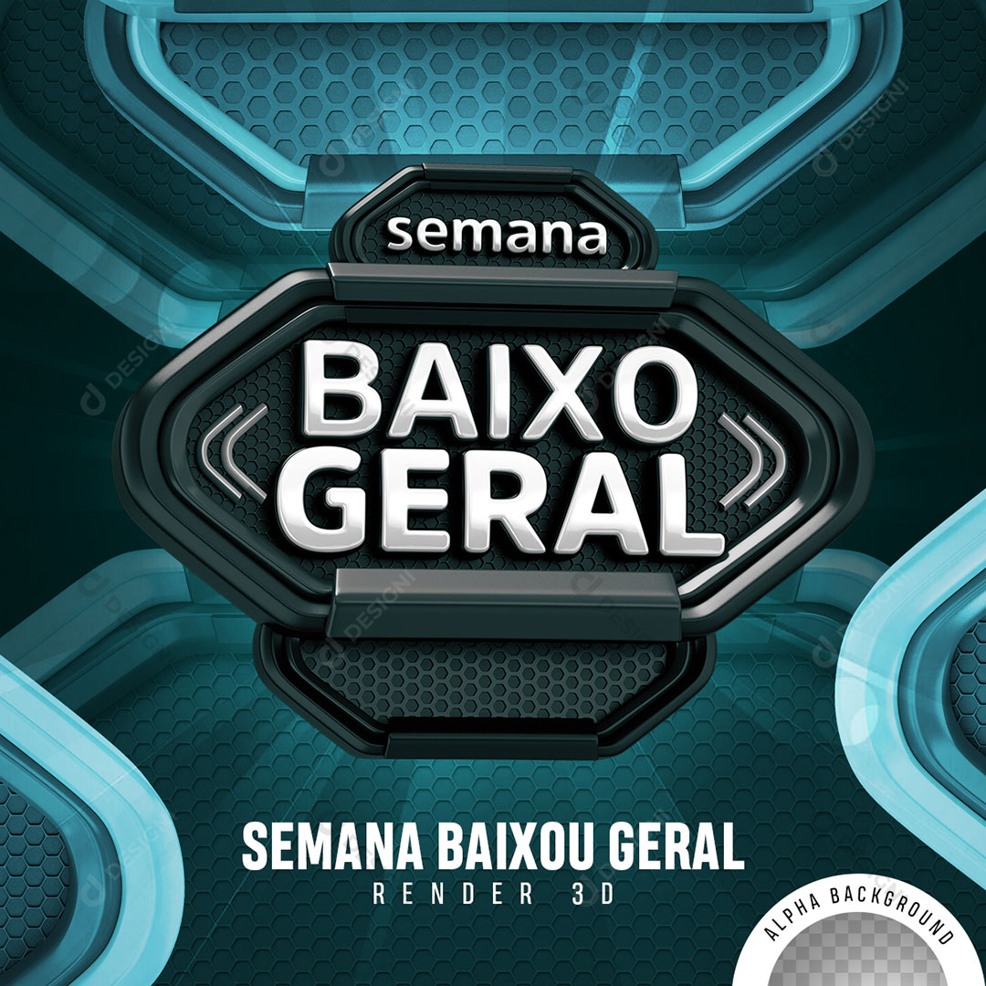 Semana Baixo Geral Selo 3D Para Composição PNG Transparente
