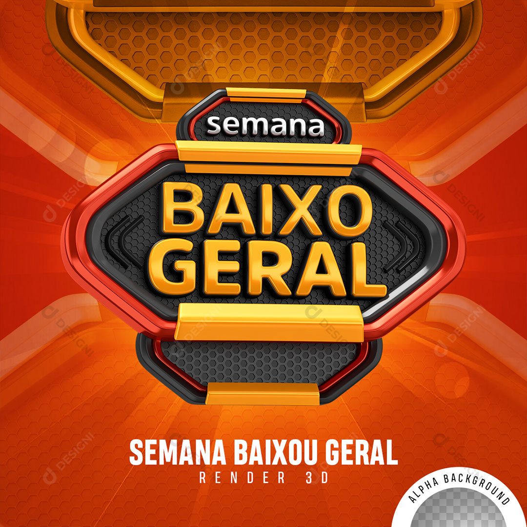 Semana Baixo Geral Selo 3D Elemento Para Composição PNG Transparente