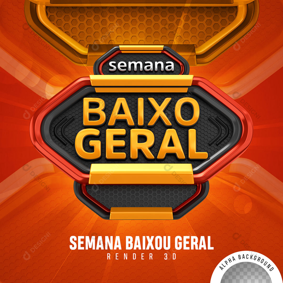 Semana Baixo Geral Selo 3D Elemento Para Composição PNG Transparente