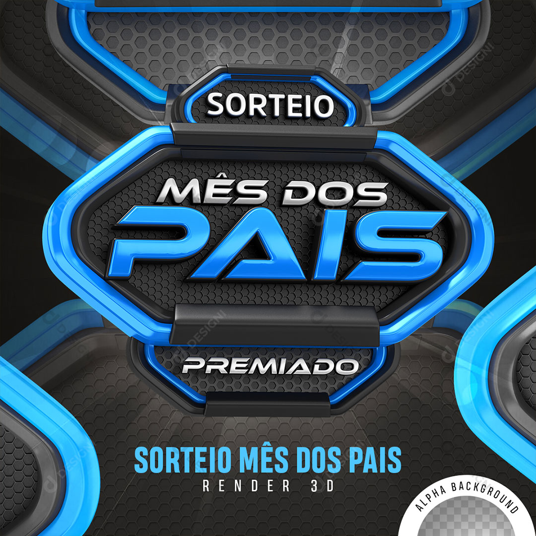 Sorteio Mês dos Pais Selo 3D Elemento Para Composição PNG Transparente