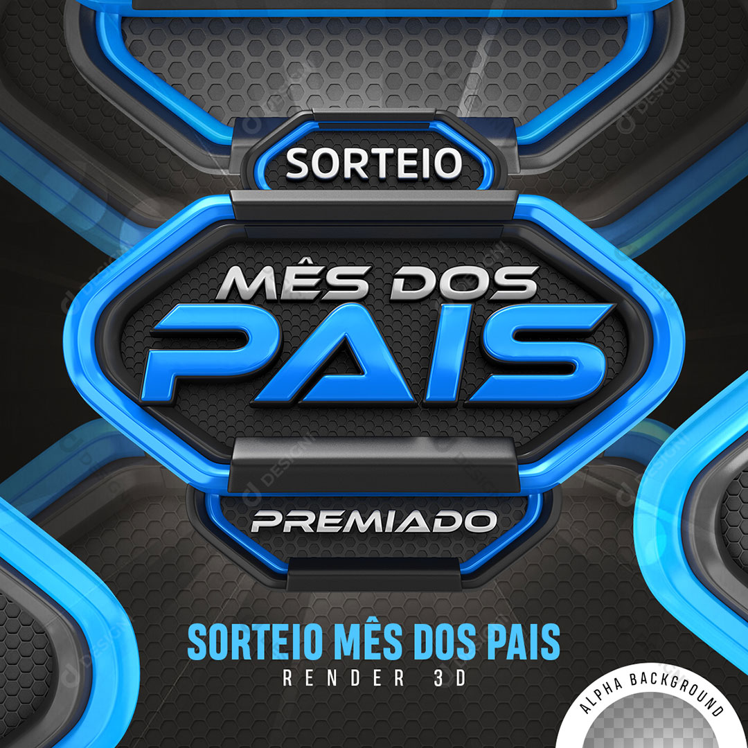 Sorteio Mês dos Pais Premiado Selo 3D Elemento Para Composição PNG Transparente