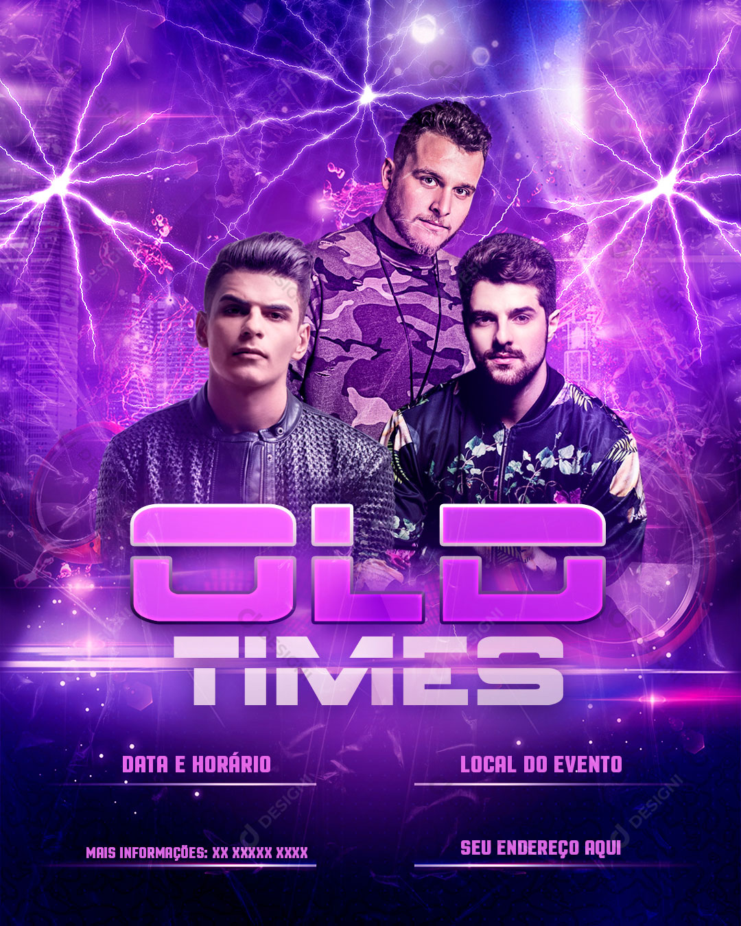 Flyer Show Evento Old Times Artistas Social Media PSD Editável