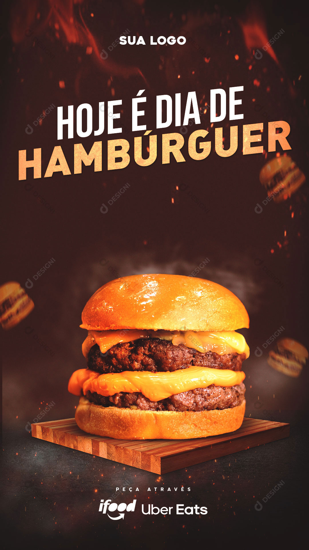 Story Hamburgueria Hoje é Dia de Hambúguer Social Media PSD Editável