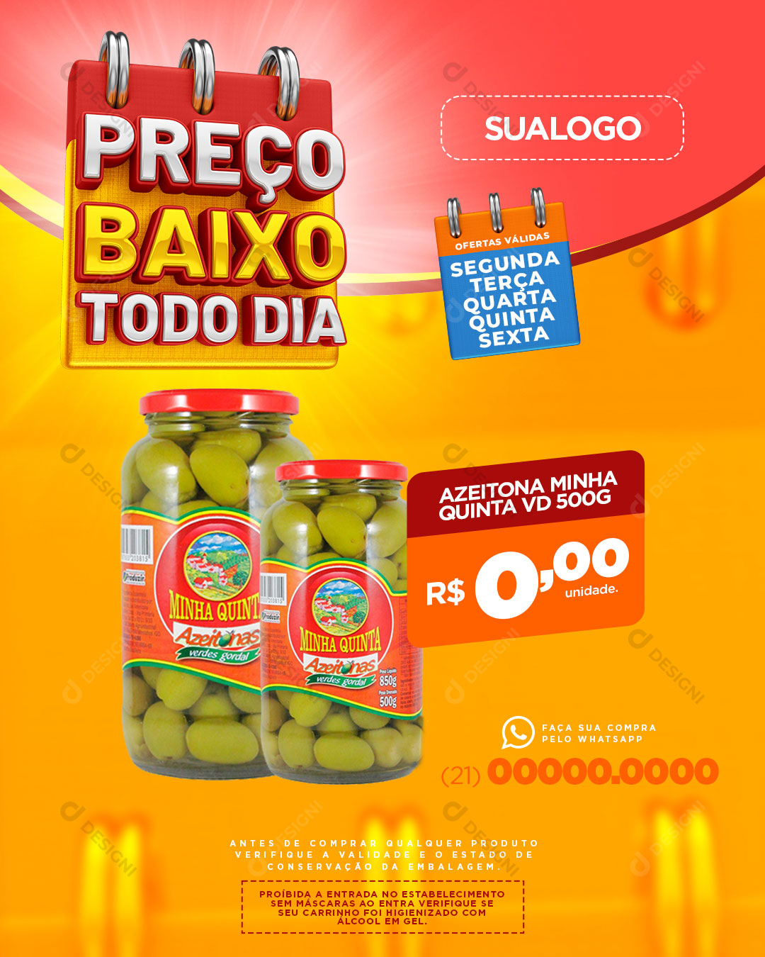 Supermercado Preço Baixo Todo Dia Produto Social Media PSD Editável
