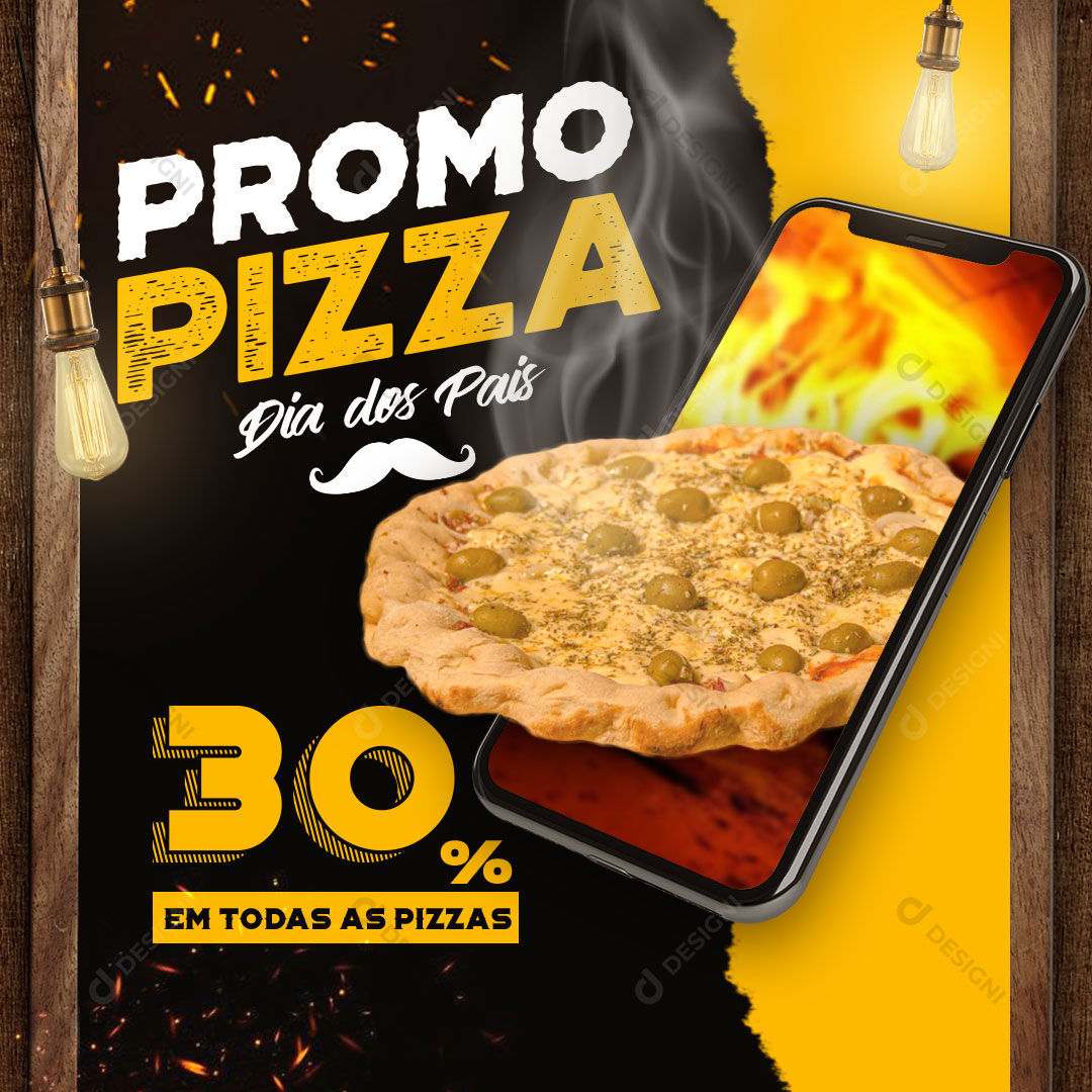 Pizzaria Promo Especial Pizza Dia dos Pais Social Media PSD Editável