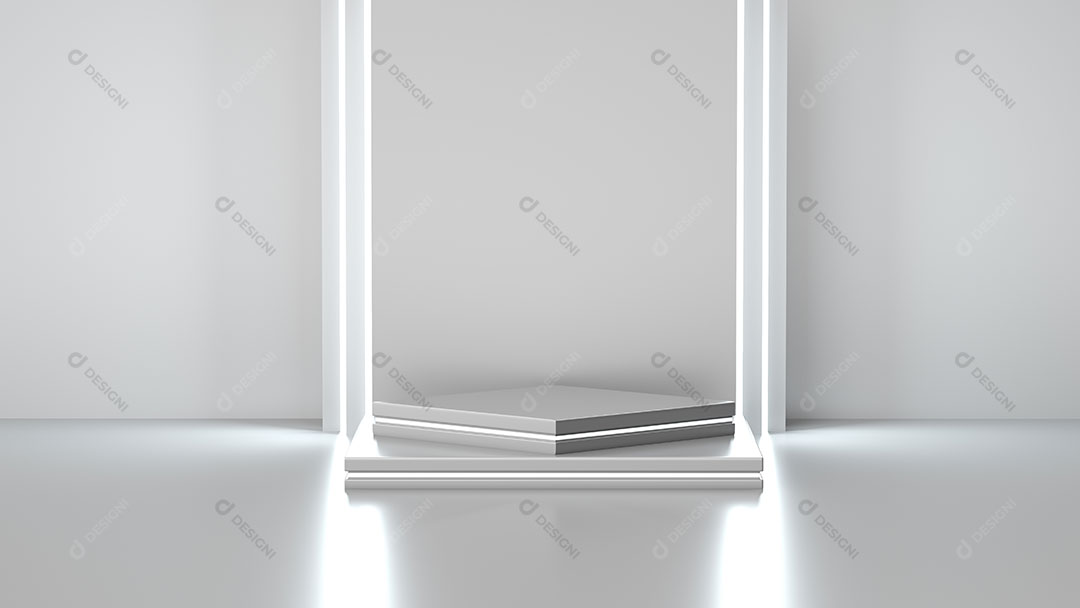 Background Branco Pódio 3D Base Imagem JPG