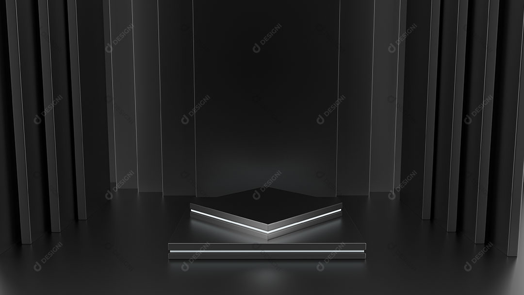 Background Preto Com Pódio 3D Base Imagem JPG