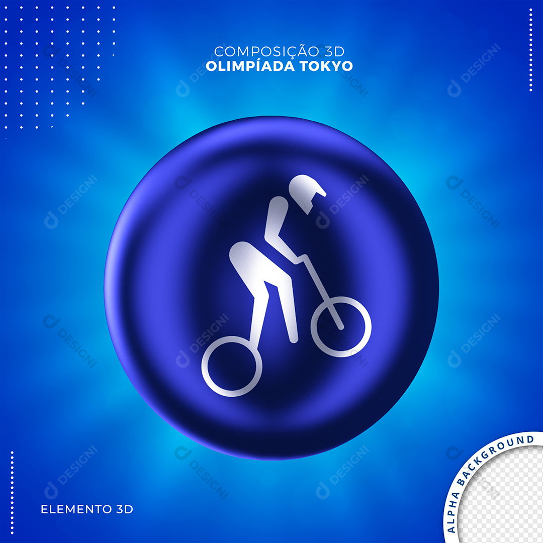 Jogos Olímpicos Modalidade Ciclismo Corrida BMX Elemento 3D Para Composição PSD Editável