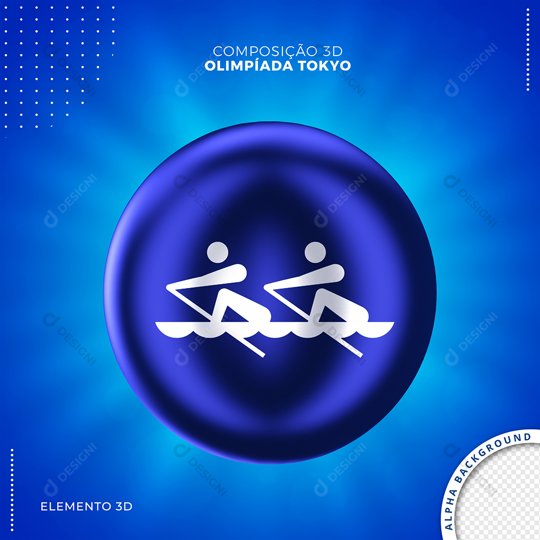 Jogos Olímpicos Modalidade Remo Elemento 3D Para Composição PSD Editável