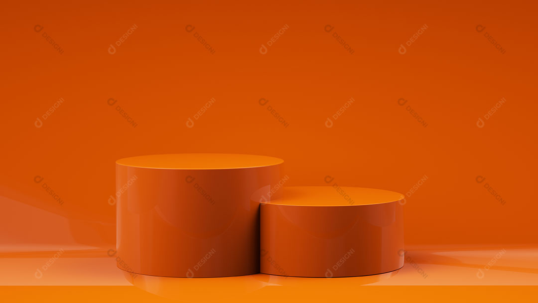 Background Pódio em Fundo Laranja Imagem JPG