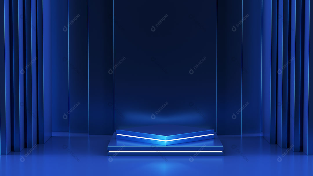 Background Azul com Pódio 3D Base Imagem JPG