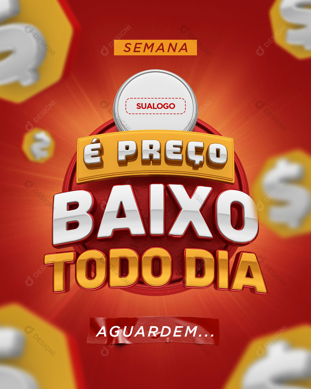 It's Low Price Every Day Stamp 3D Editable Text PSD