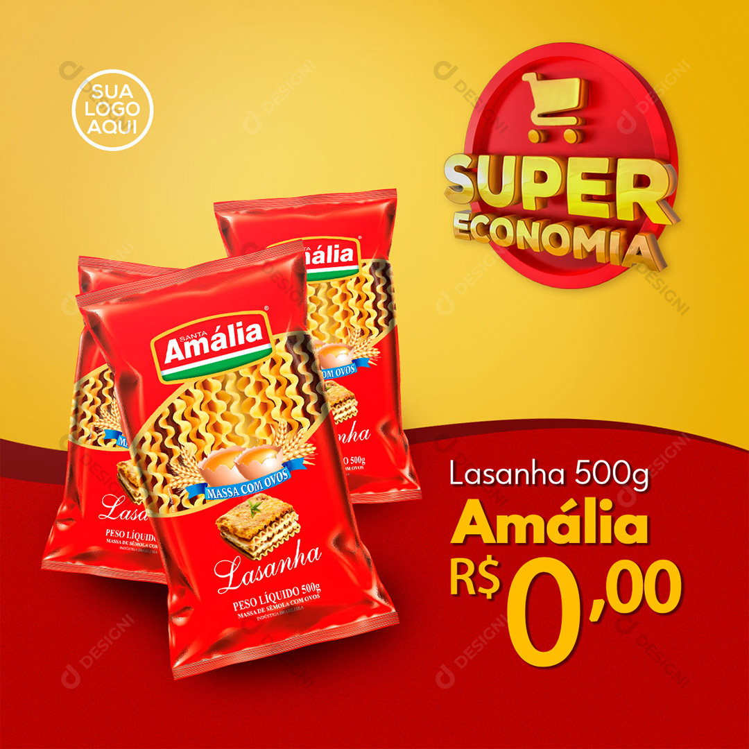 Supermercado Super Economia Produto Social Media PSD Editável