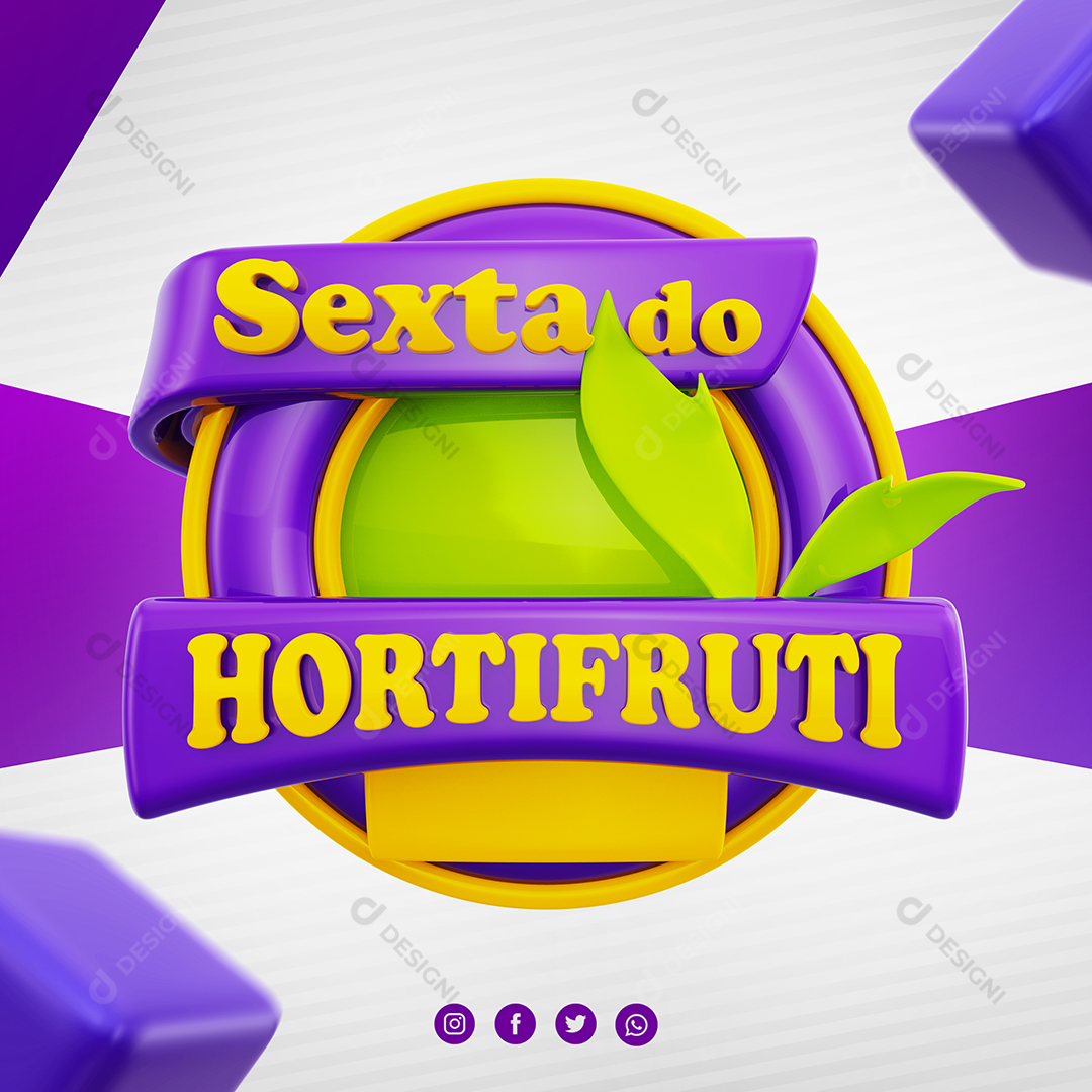 3D Stamp Friday of Hortifruti Element For Composition PSD