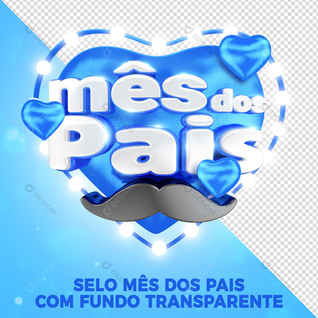 Mês dos Pais Selo 3D Para Composição PSD