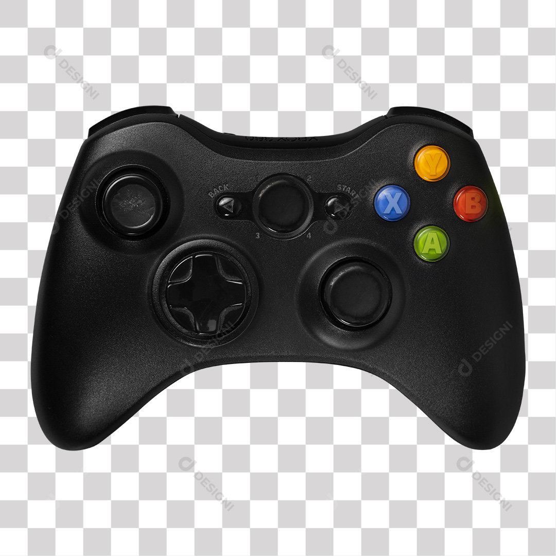 Controle de Vídeo Game Preto PNG Transparente sem Fundo